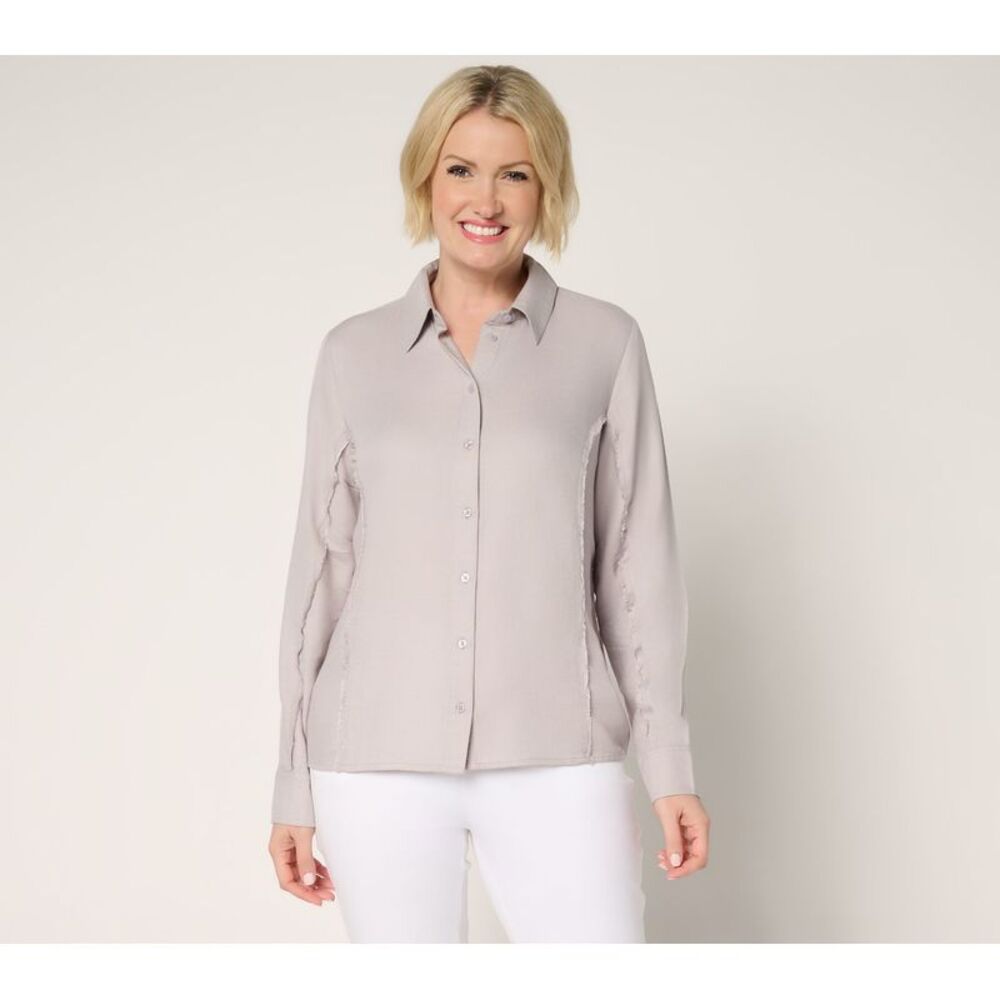 SUNNYLiFE Women's Top Sz L Parker Button Down Shirt Multi-colored